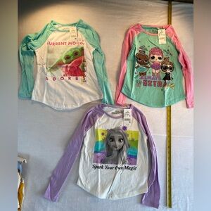 3 Girls 6-6x NWT LOL Surprise-Disney Frozen II-Star Wars LONG sleeve Shirts